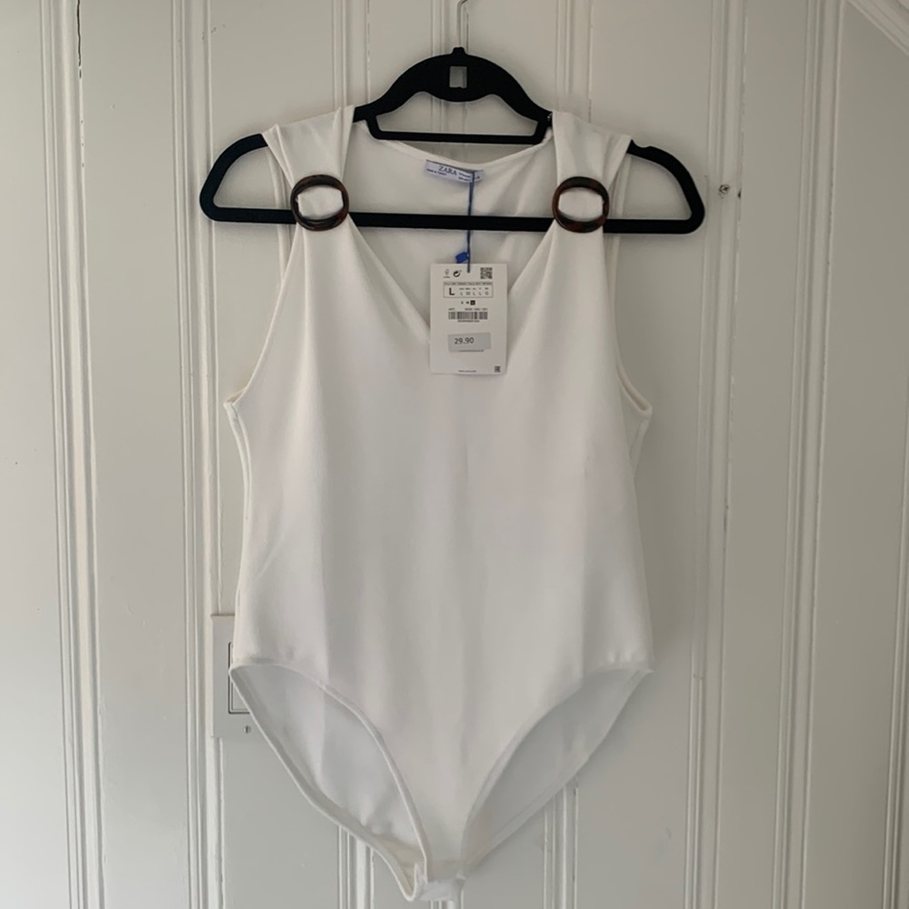 NWT Zara White Bodysuit
